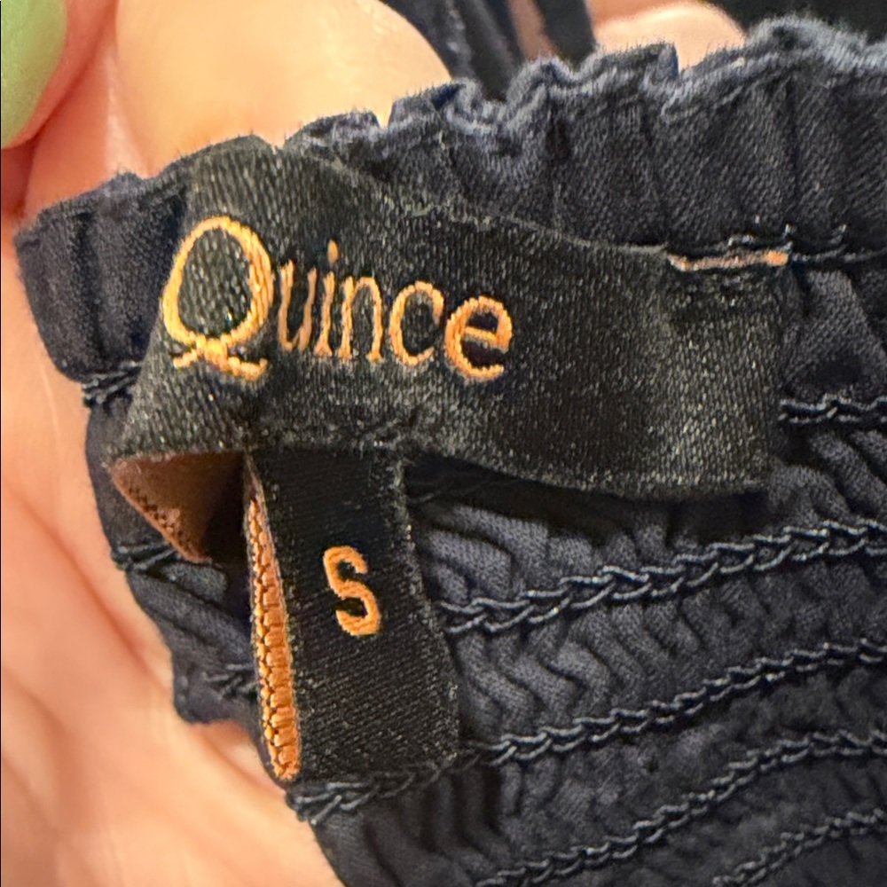 Quince Navy V-Neck Spaghetti Strap Maxi Dress small - Picture 2 of 8